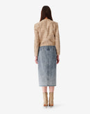 Veste En Tweed Doré Togo - Mixed Beige