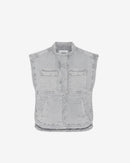 Blouson Matelassé En Jean Jasia - Light Grey