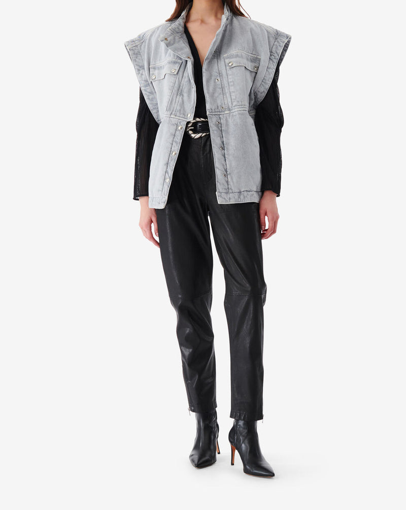 Blouson Matelassé En Jean Jasia - Light Grey