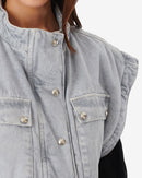 Blouson Matelassé En Jean Jasia - Light Grey