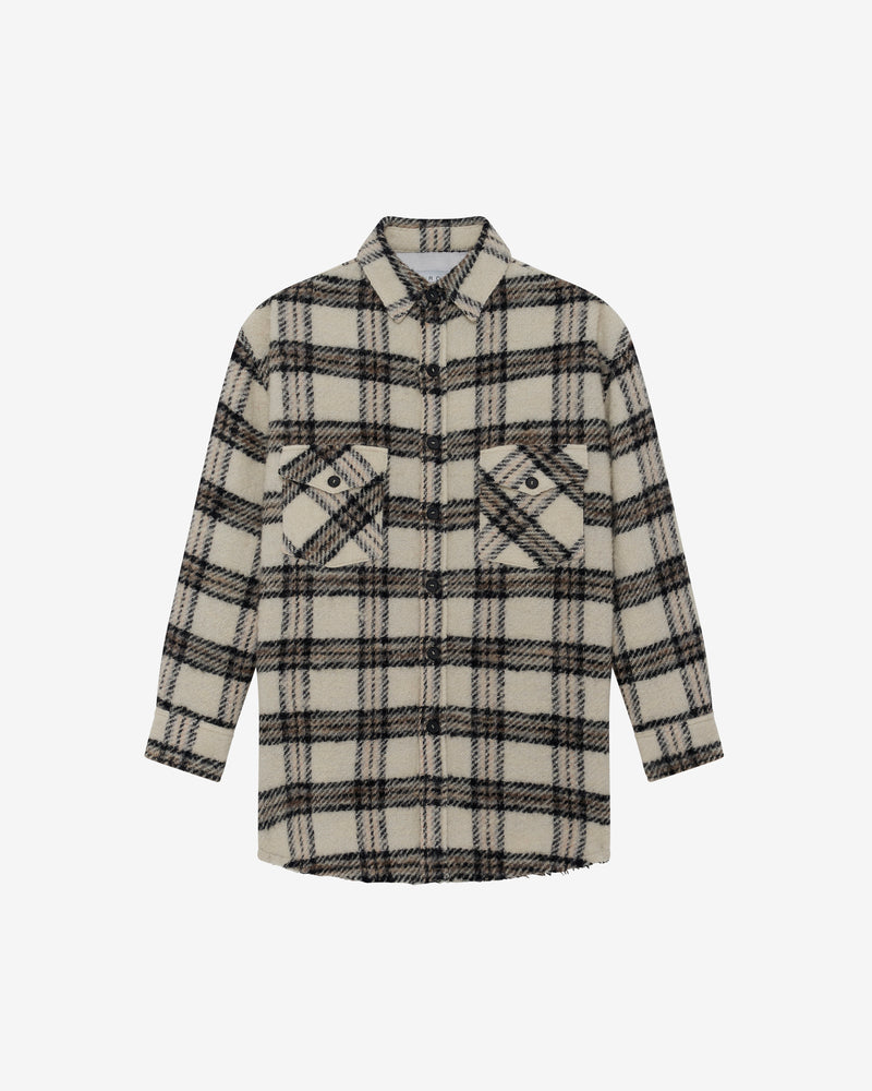 Surchemise À Carreaux Bielo - Ecru/Black/Grey