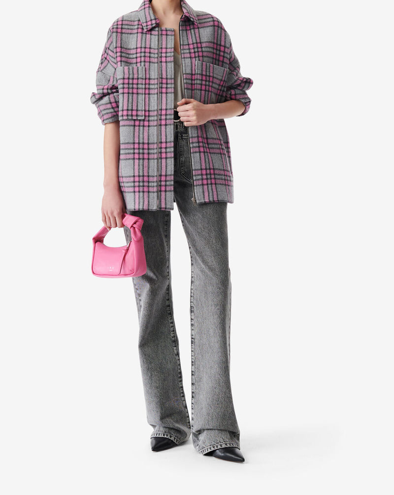 Wesina Checked Overshirt - Grey/Pink