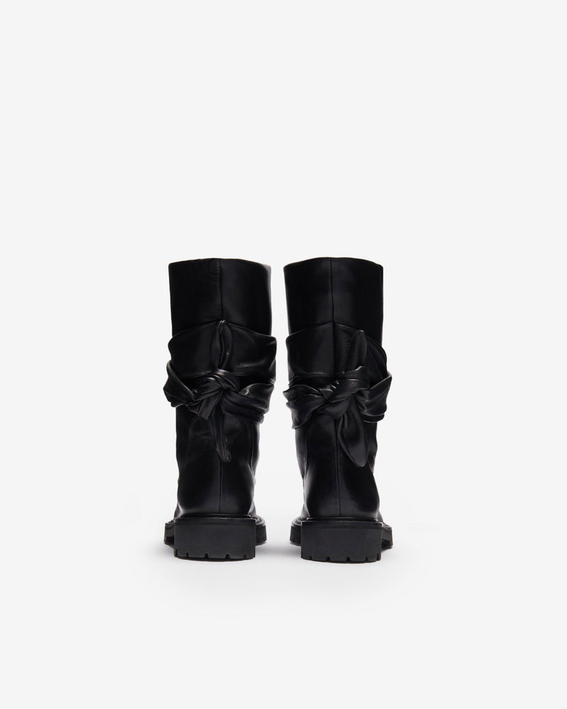 Boots En Cuir À Nœud Letizi - Black - Femme