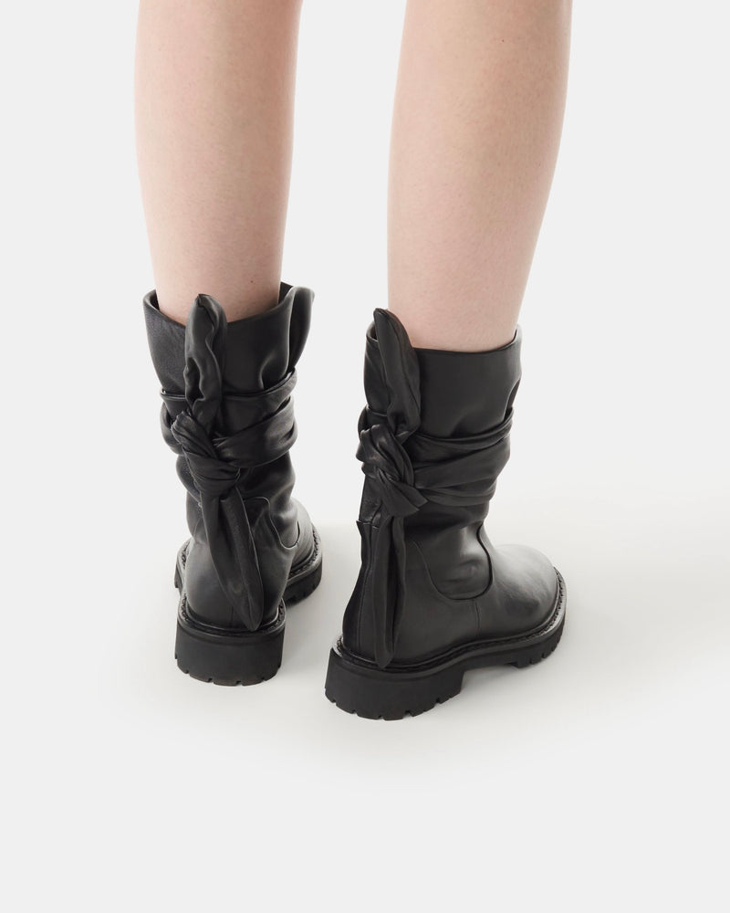 Boots En Cuir À Nœud Letizi - Black - Femme