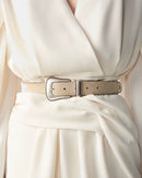 Ceinture En Cuir Dorsy - Beige - Femme