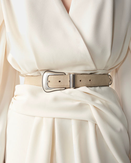 Ceinture En Cuir Dorsy - Beige - Femme