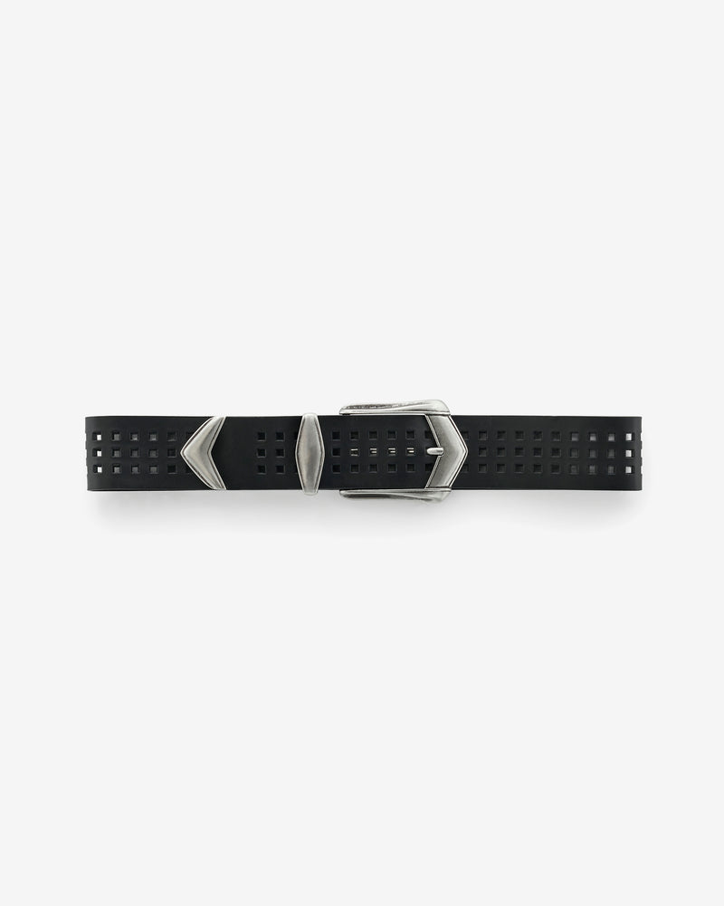 Ceinture En Cuir Perforé Octa Cuts - Black