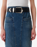 Ceinture En Cuir Perforé Octa Cuts - Black