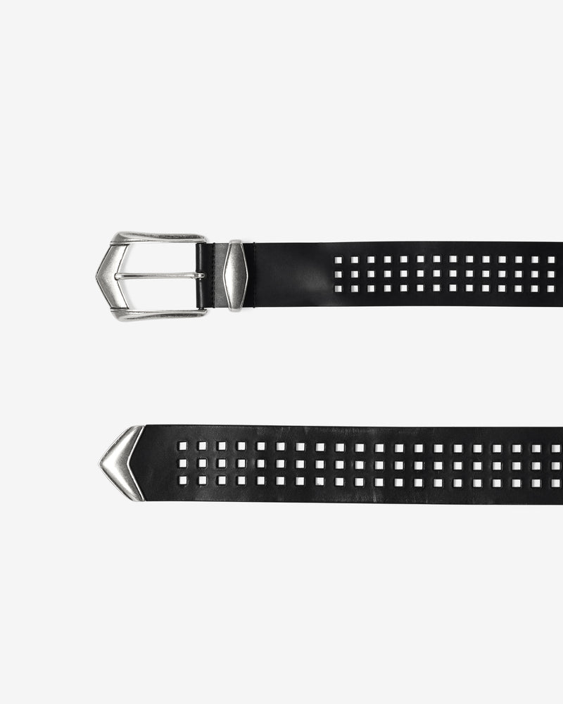 Ceinture En Cuir Perforé Octa Cuts - Black