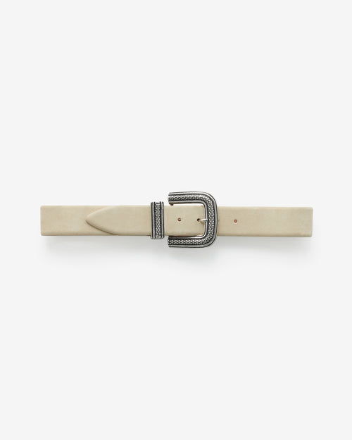 Ceinture En Cuir Ovia Suede - Beige