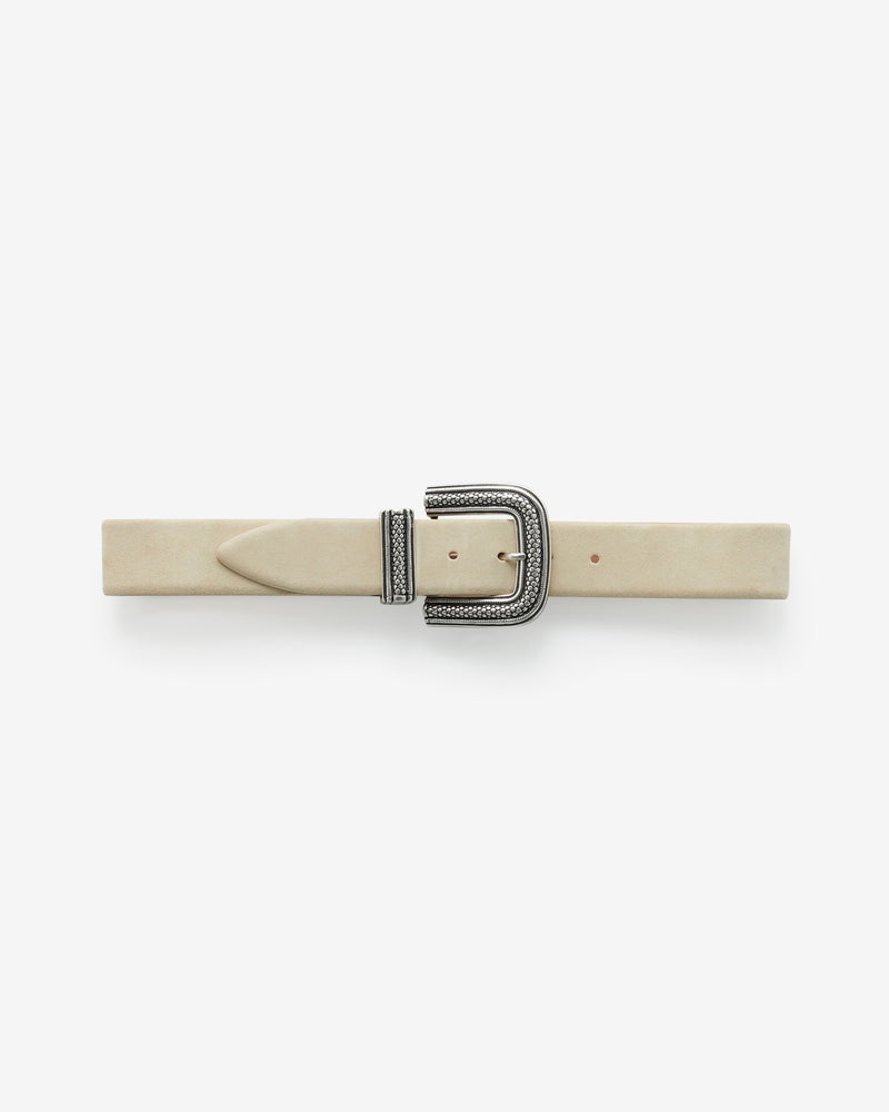 Ceinture En Cuir Ovia Suede - Beige