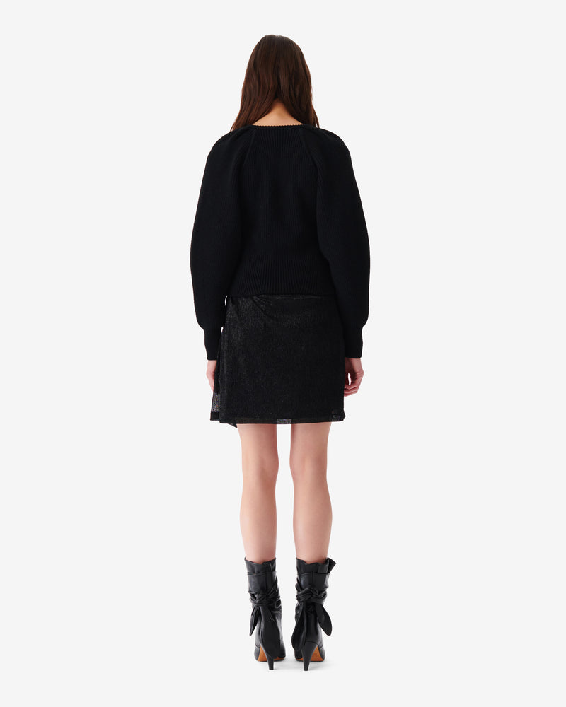 Pull Col V En Laine Adsila - Black