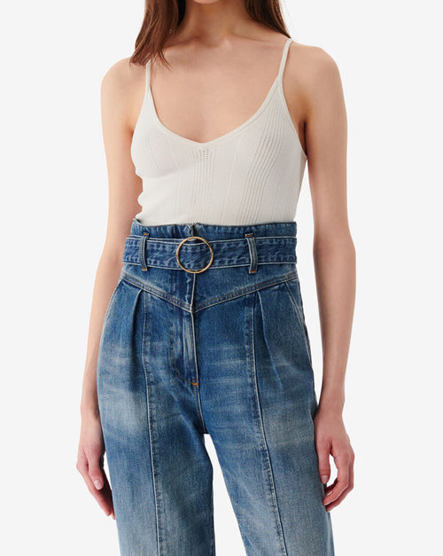 Débardeur À Maille Col V Coby - Mastic