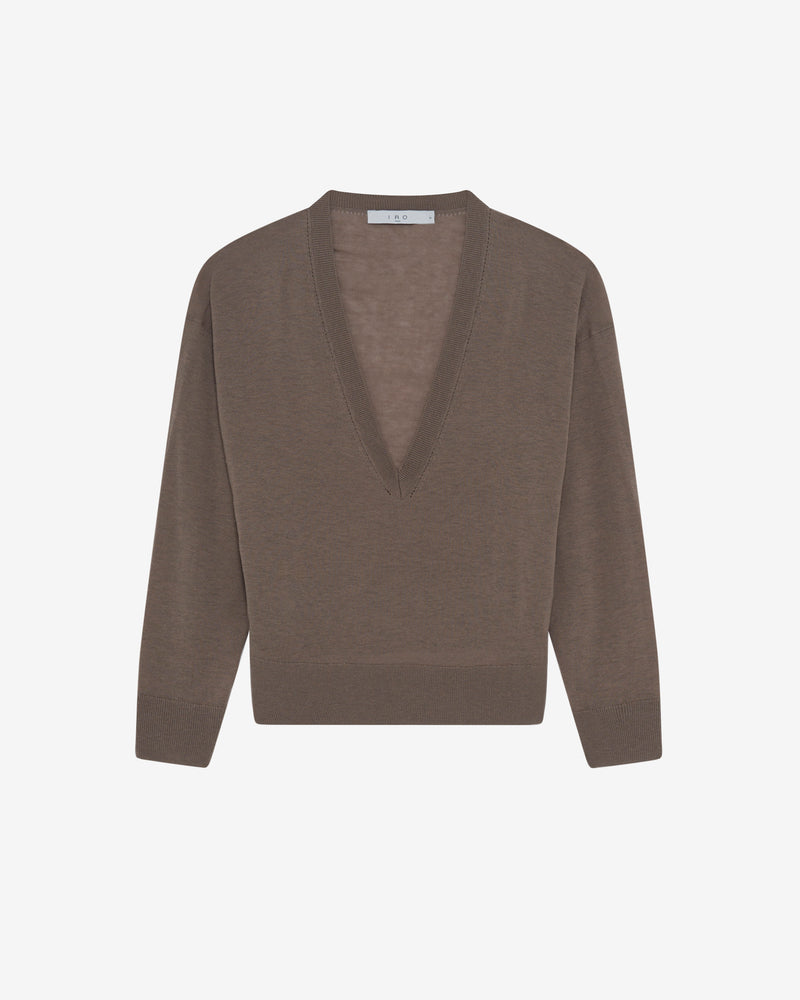 Pull Oversize Col V Haru - Stone Grey