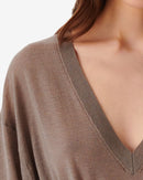 Pull Oversize Col V Haru - Stone Grey