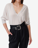 Pull Oversize Col V Haru - Cloudy White