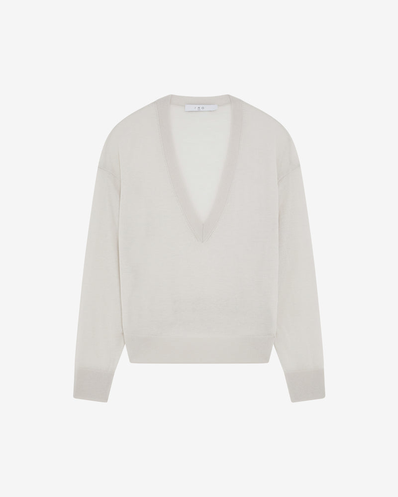 Pull Oversize Col V Haru - Cloudy White