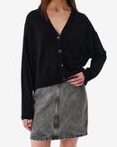 Gilet Oversize Col V Hawio - Black