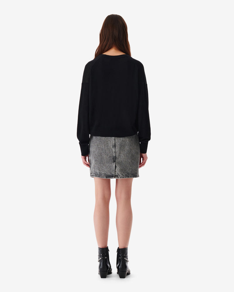 Gilet Oversize Col V Hawio - Black