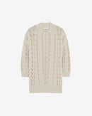 Gilet Long À Maille Ajourée Mimite - Light Grey