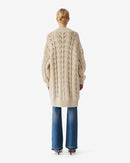 Gilet Long À Maille Ajourée Mimite - Light Grey