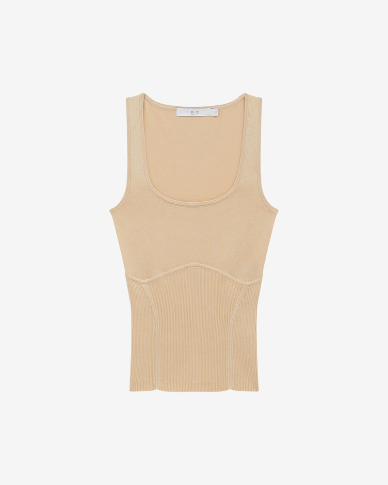 Pull Côtelé Col Carré Shimas - White/Orange