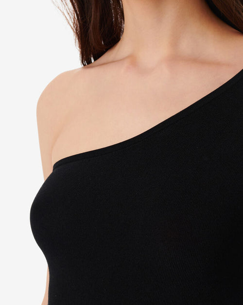 Pull Côtelé Asymétrique Sitala - Black
