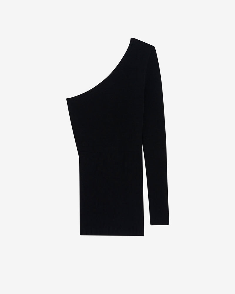 Pull Côtelé Asymétrique Sitala - Black