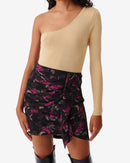 Pull Côtelé Asymétrique Sitala - White/Orange