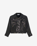 Veste Col Montant En Cuir Adahi - Black