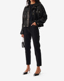 Veste Col Montant En Cuir Adahi - Black