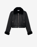 Veste Raccourcie En Cuir Miram - Black/Black