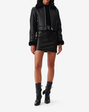 Veste Raccourcie En Cuir Miram - Black/Black