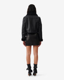 Veste Raccourcie En Cuir Miram - Black/Black