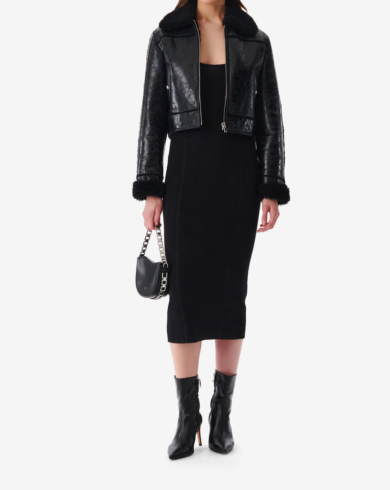 Veste Raccourcie En Cuir Miram - Shiny Black