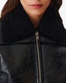 Veste Raccourcie En Cuir Miram - Shiny Black