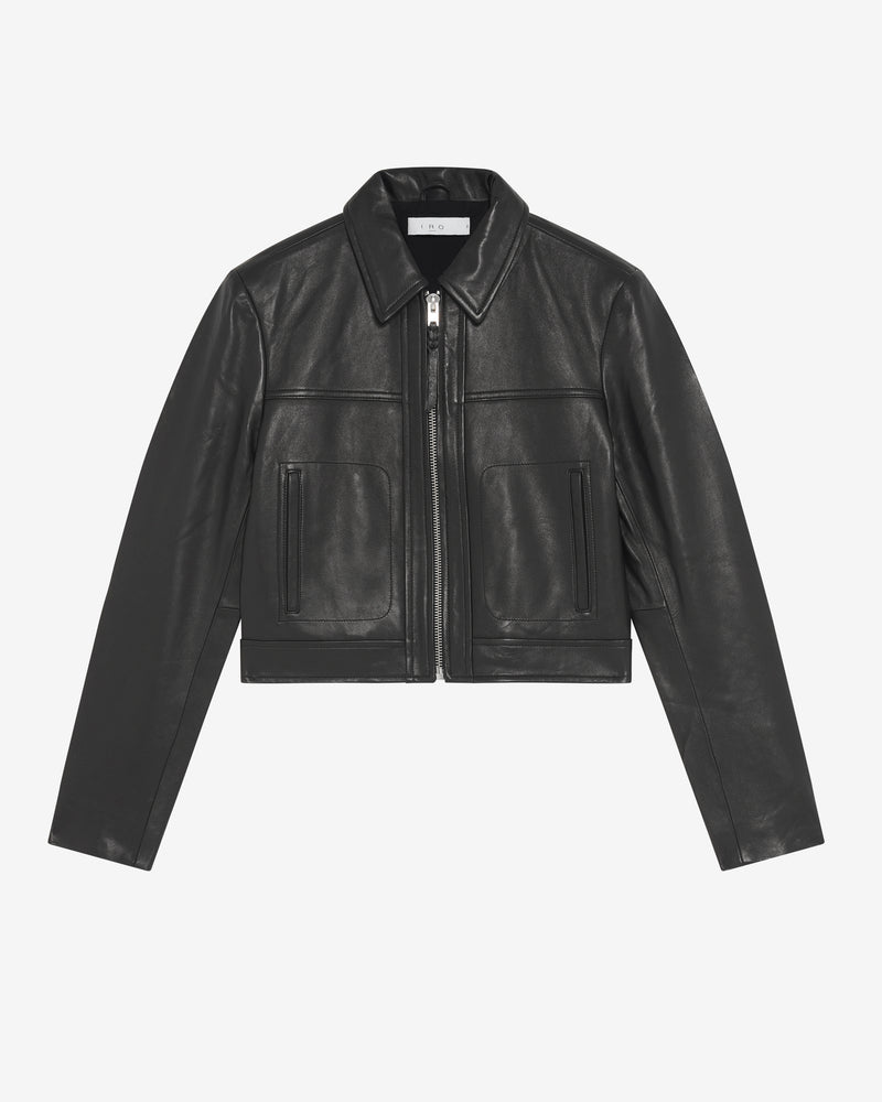 Veste Raccourcie En Cuir Moma - Black