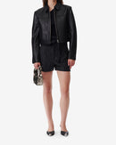 Veste Raccourcie En Cuir Moma - Black