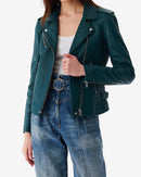 Veste En Cuir Newhan - Peacock Blue