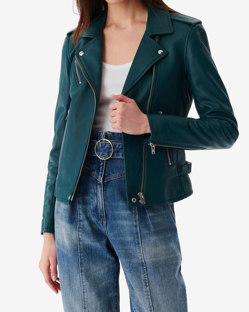 Veste En Cuir Newhan - Peacock Blue