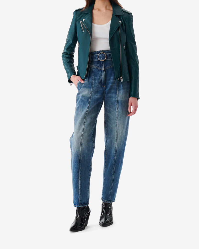 Veste En Cuir Newhan - Peacock Blue