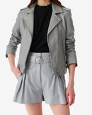 Veste En Cuir Newhan - Smoke Grey