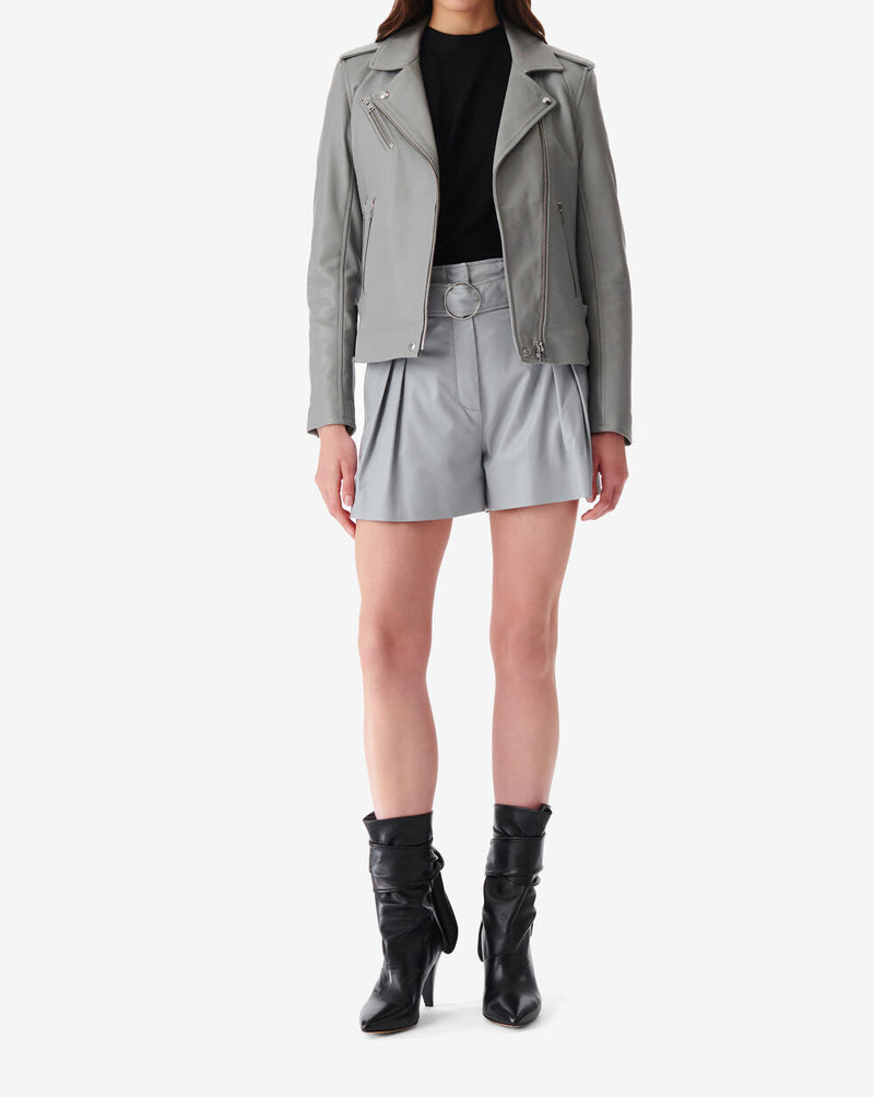 Veste En Cuir Newhan - Smoke Grey