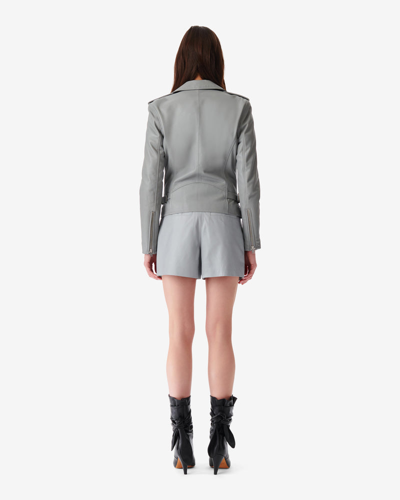 Veste En Cuir Newhan - Smoke Grey