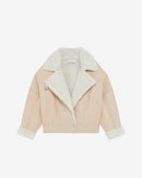 Veste Raccourcie En Cuir Octavi - Sand White