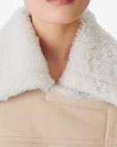 Veste Raccourcie En Cuir Octavi - Sand White