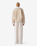 Veste Raccourcie En Cuir Octavi - Sand White