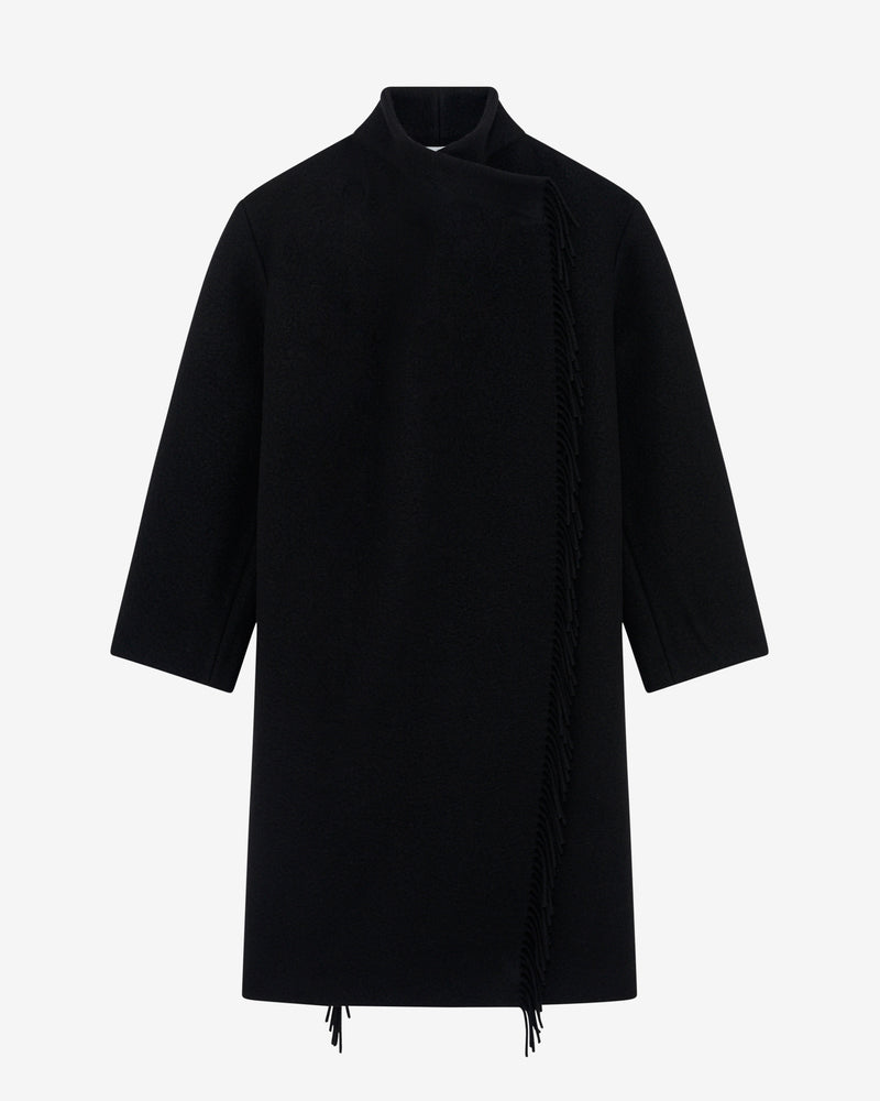 Manteau Long À Franges Ricky - Black