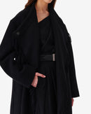 Manteau Long À Franges Ricky - Black