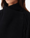 Manteau Long À Franges Ricky - Black